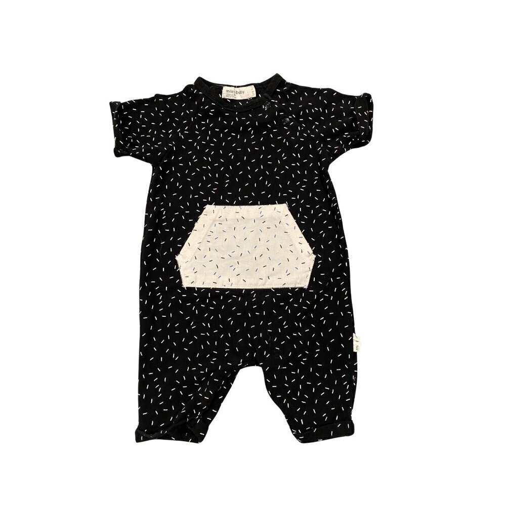 Miles the Label Baby Boy's Black/Ivory Romper